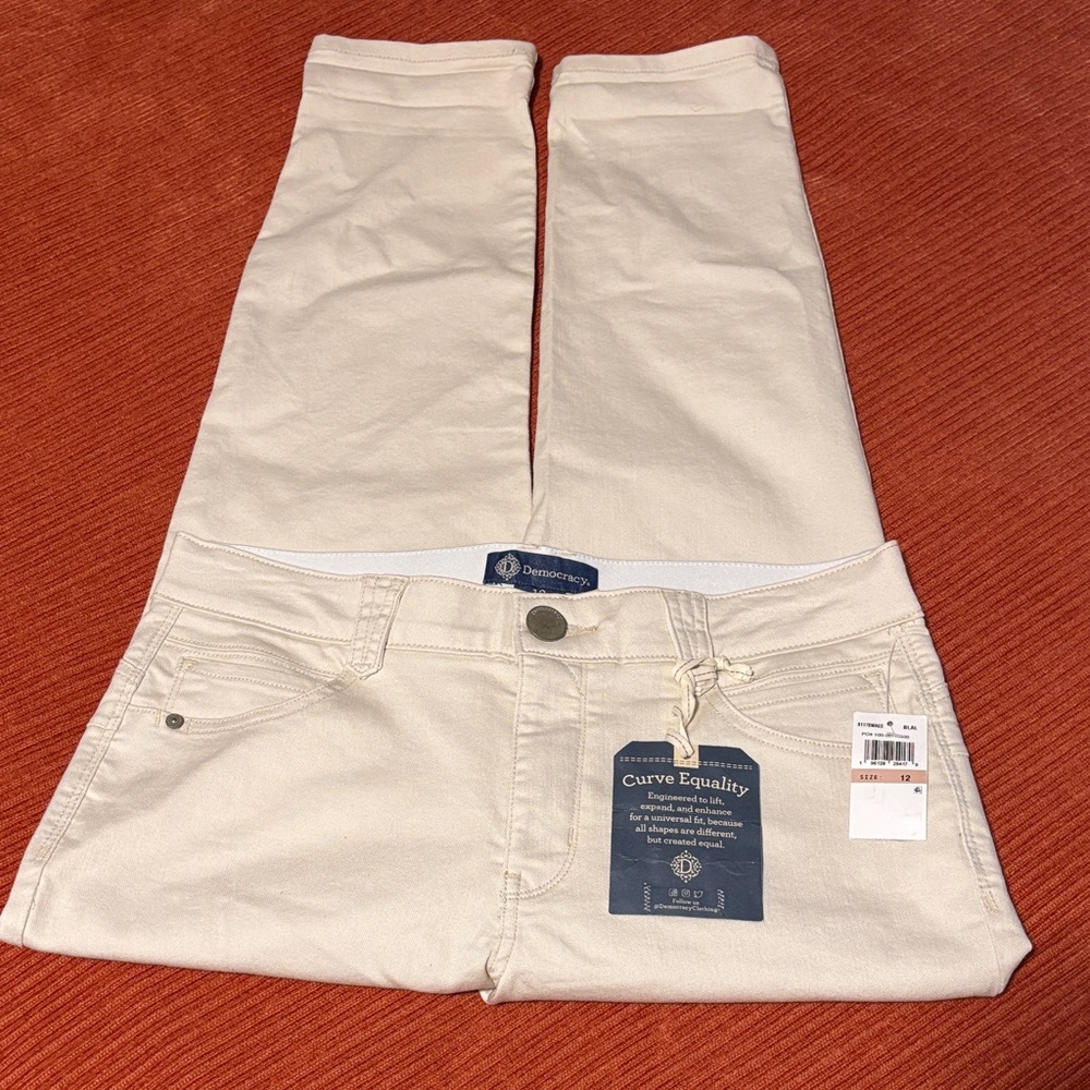 Democracy “Ab” Solution Cream Ankle Skimmer Jeans | Sz 12
